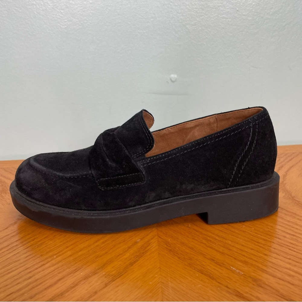 Paul Green Sadie Loafer Slip On Suede Black Leather UK Size 4.5 US Size 7